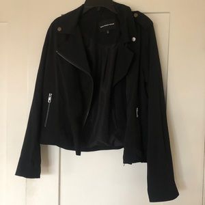 Black jacket with the zipper closure